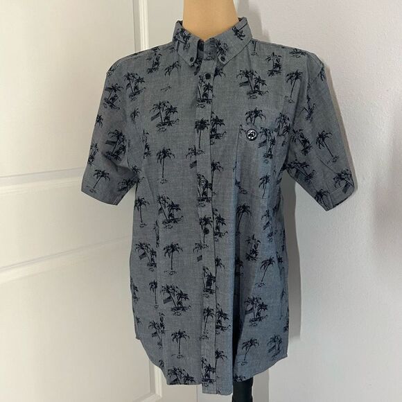 Southern Proper NWT Chambray Palm Collared Button Down Shirt - Picture 1 of 6